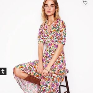 Boden Vibrant Floral Midi Dress